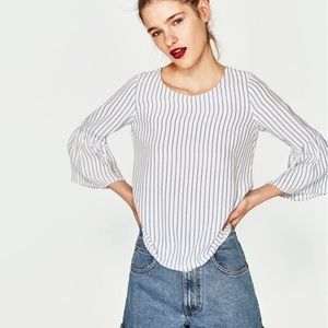 Zara TRF Bell Sleeve Blouse